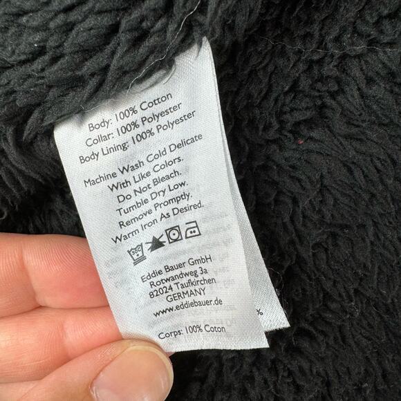 Eddie Bauer Jacket Shacket Womens Medium Red Black Plaid Sherpa Button Up (0735) - Picture 6 of 12